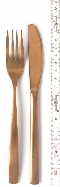 Besteckset Messer Gabel L 20 cm Kupfer 2-teilig