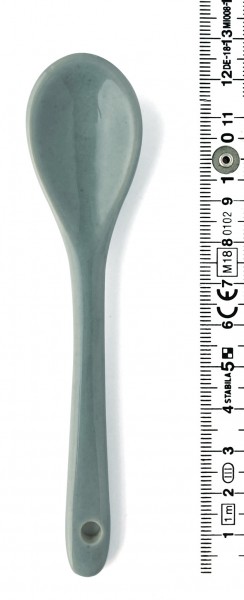Porzellan L 12 cm Löffel Eierlöffel grau blau