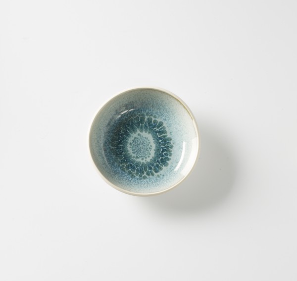 Teller tief ø ca. 17 cm, Bowl, Steinzeug innen glasiert, H ca. 4,5 cm creme aquamarine