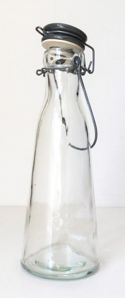 Bügelflasche Glas Deckel Keramik grau 0,5 L