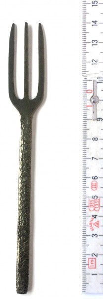 Besteck Gabel flach klein L 14 cm Edelstahl schwarz anthrazit