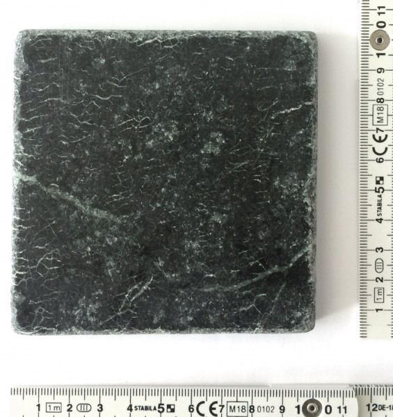 Fliese 10 x 10 cm Bruchkante Mamor grau schwarz
