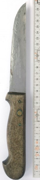 Küchenmesser, L 29 cm Griff Holz 3x genietet vintage