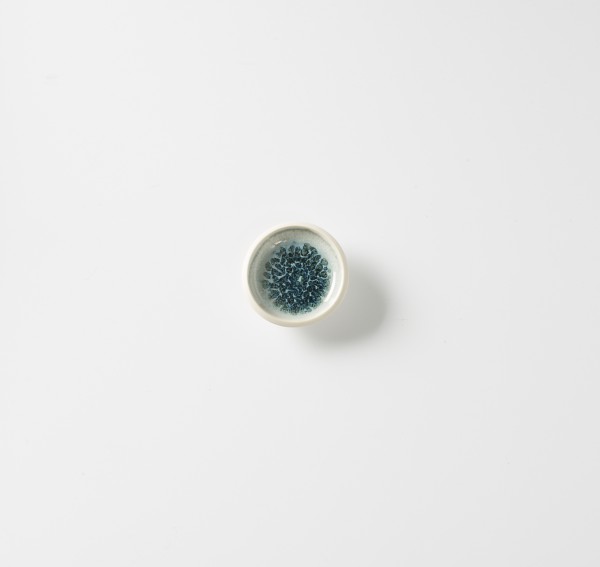 Tellerchen ø ca. 8 cm, Steinzeug innen glasiert, creme aquamarine