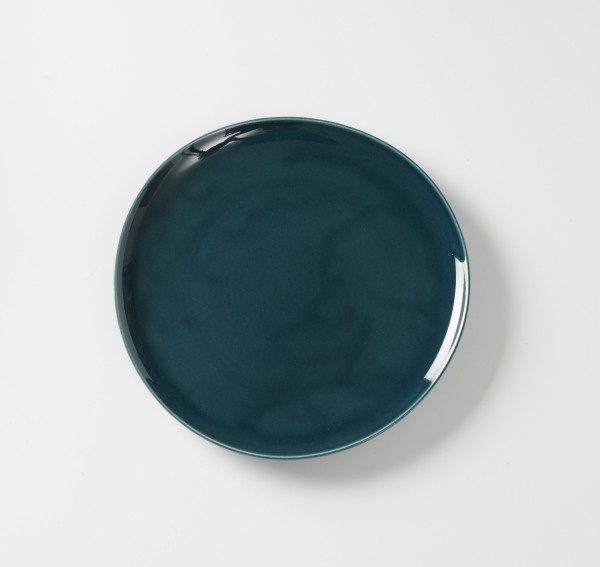 Teller flach ø 27,5 cm blau Muster auf Unterseite Teller, glänzend