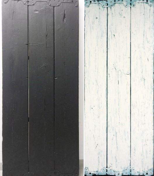 L 153,5 cm x B 59,5 cm Untergrund, Holz used, schwarz Rückseite weiß