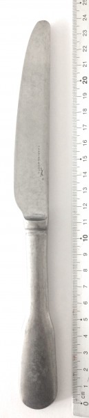Besteckmesser, Messer silber vintage look L 24cm runde Spitze