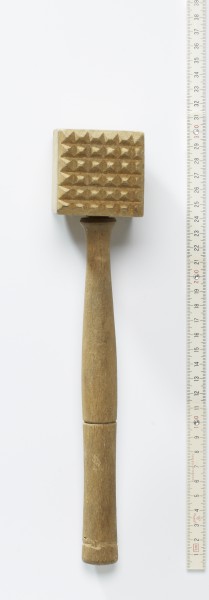 Fleischklopfer, Holz, alt, 30 cm