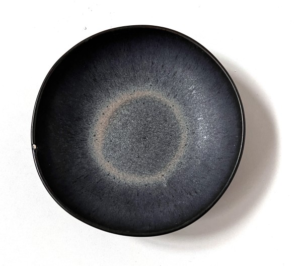 Schale ø 14,5 cm flach schwarz Keramik matt gesprenkelt