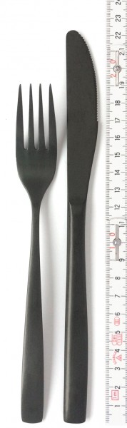 Besteckset Messer + Gabel L ca. 22,5 cm schwarz matt 2teilig