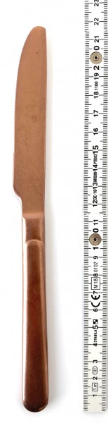 Besteck Messer L ca. 22 cm Kupfer matt