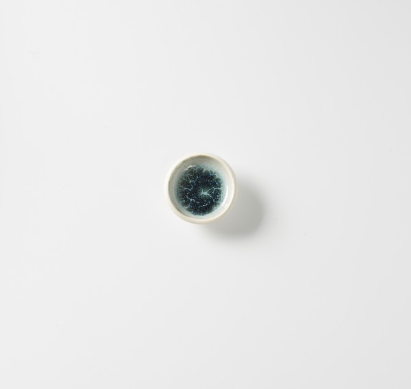 Tellerchenø ca. 8 cm Steinzeug innen glasiert creme aquamarine