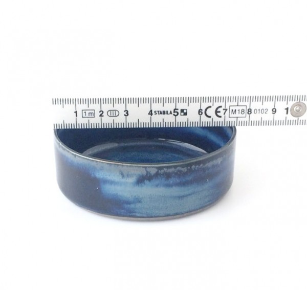 kleine Schale Dipschale ø 7,5 cm blau hellblaugrau glänzend rund
