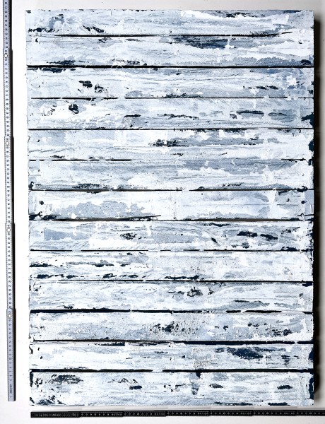 L 88,5 x B 64 cm Untergrund, Holz, weiß blau gestrichen