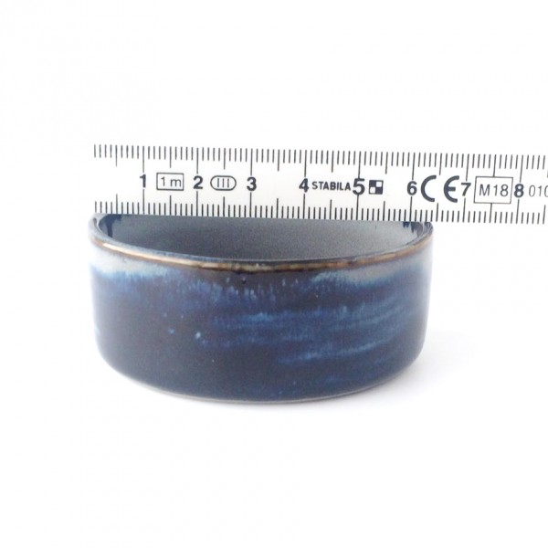 kleine Schale Dipschale ø 6 cm blau hellblaugrau glänzend oval