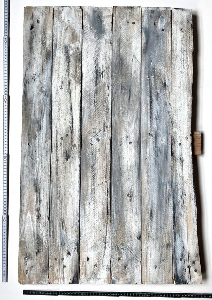 L 89,5 x B 58 cm Untergrund, Holz, weiß schwarz gestrichen