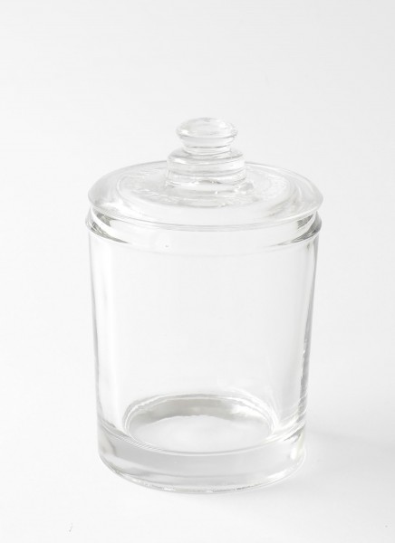 Marmeladenglas mit Deckel, Deckelglas H 9,5 cm offen, H 12 cm mit Deckel