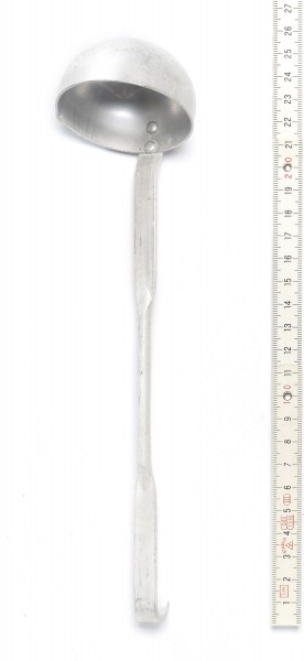 Kelle Schöpfkelle Weißblech silber, vintage, 26 cm