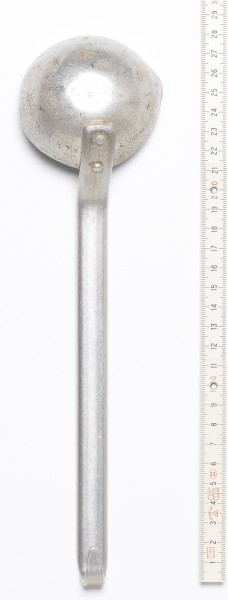 Kelle Schöpfkelle Weißblech silber, vintage, 28 cm